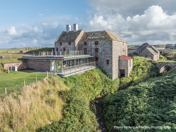 John O'Groats Mill by drone. Angus Mackay Photography, 2025